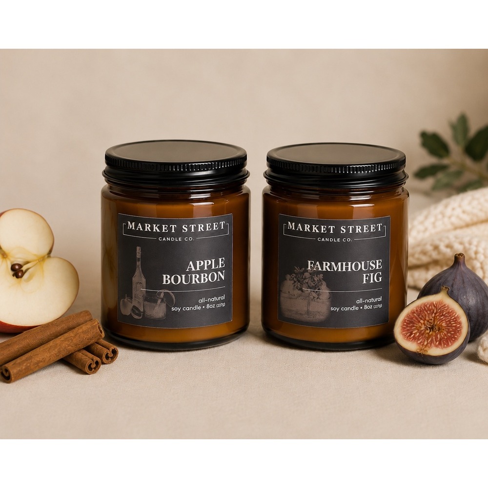Market Street‎ Candle Co. Amber Twist Collection Soy Candle Set